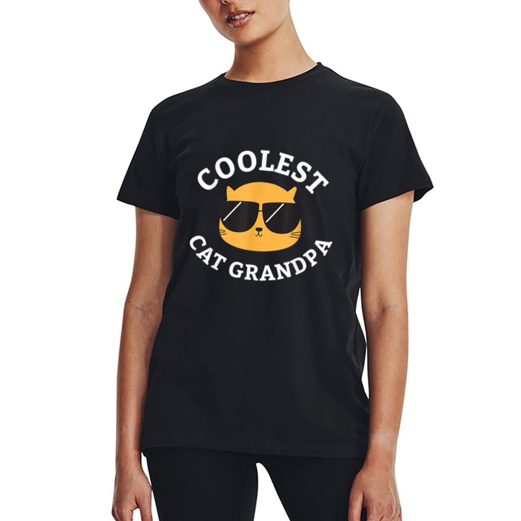 Mens Coolest Cat Grandpa Women T-Shirt