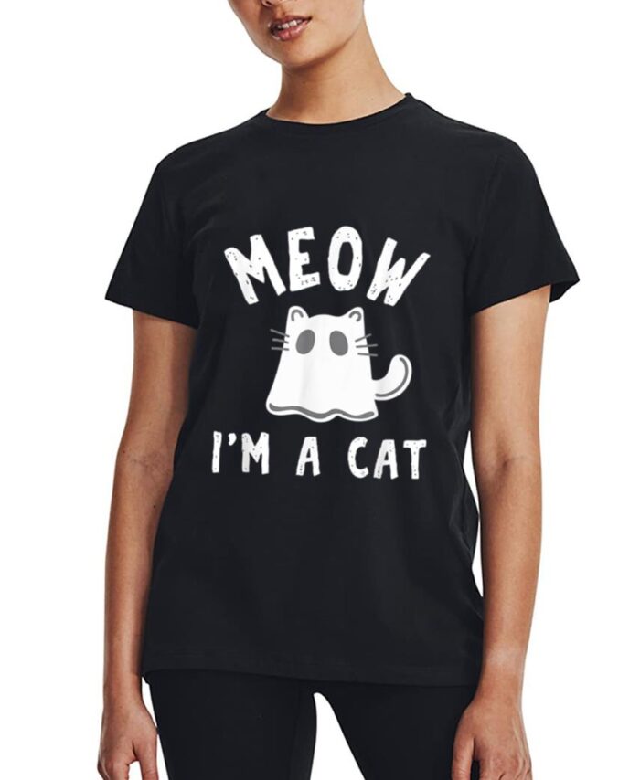 Meow I M A Cat Halloween Costume Women T-Shirt