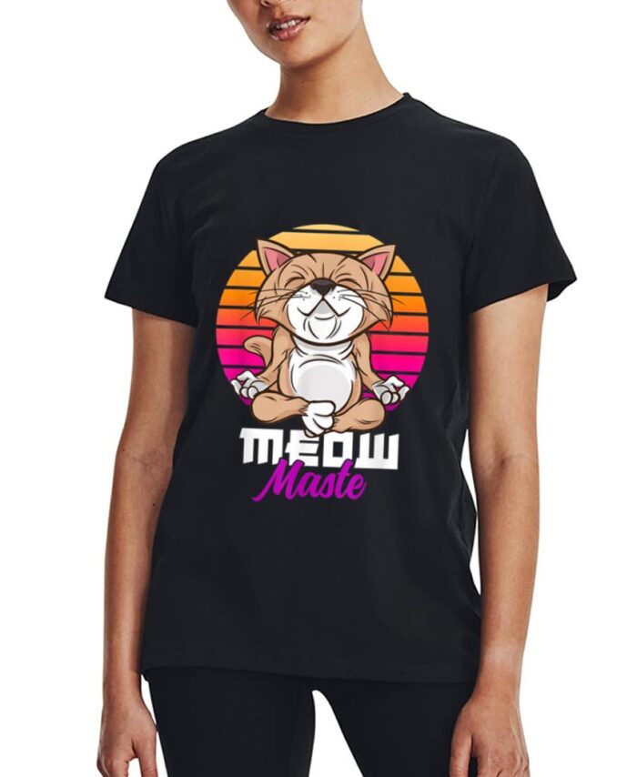 Meow Maste Funny Cat Yoga Namaste Women T-Shirt