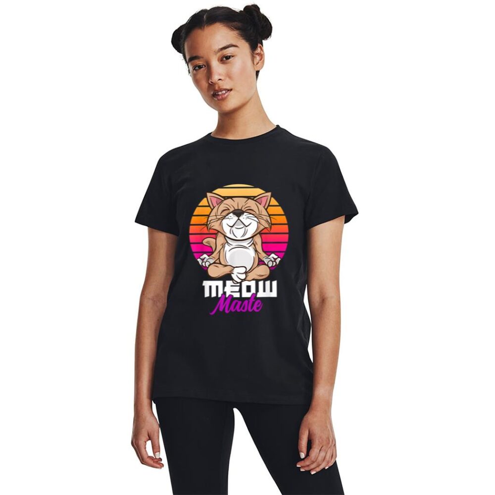Meow Maste Funny Cat Yoga Namaste Women T-Shirt - Image 3