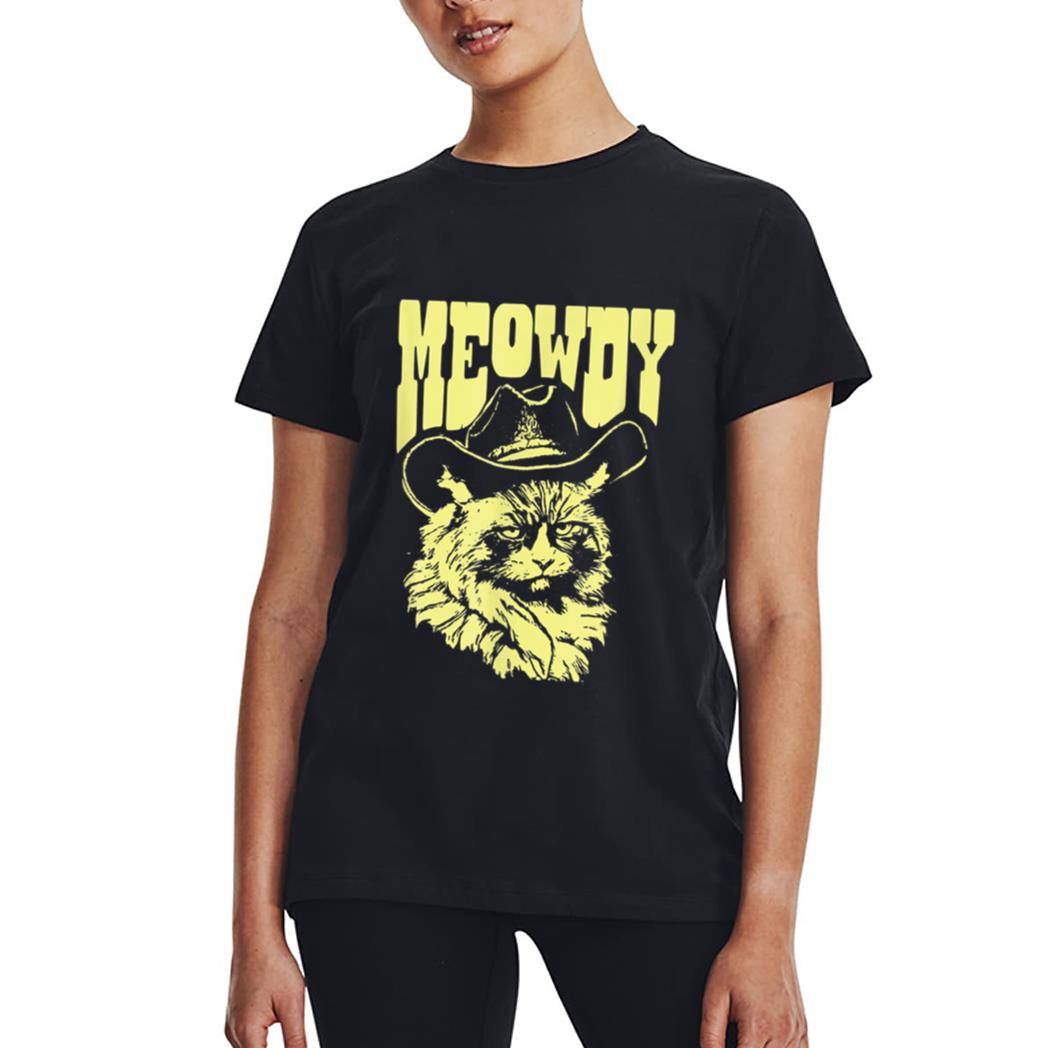 Meowdy Funny Country Cowboy Angry Cat Western Vibe Women T-Shirt