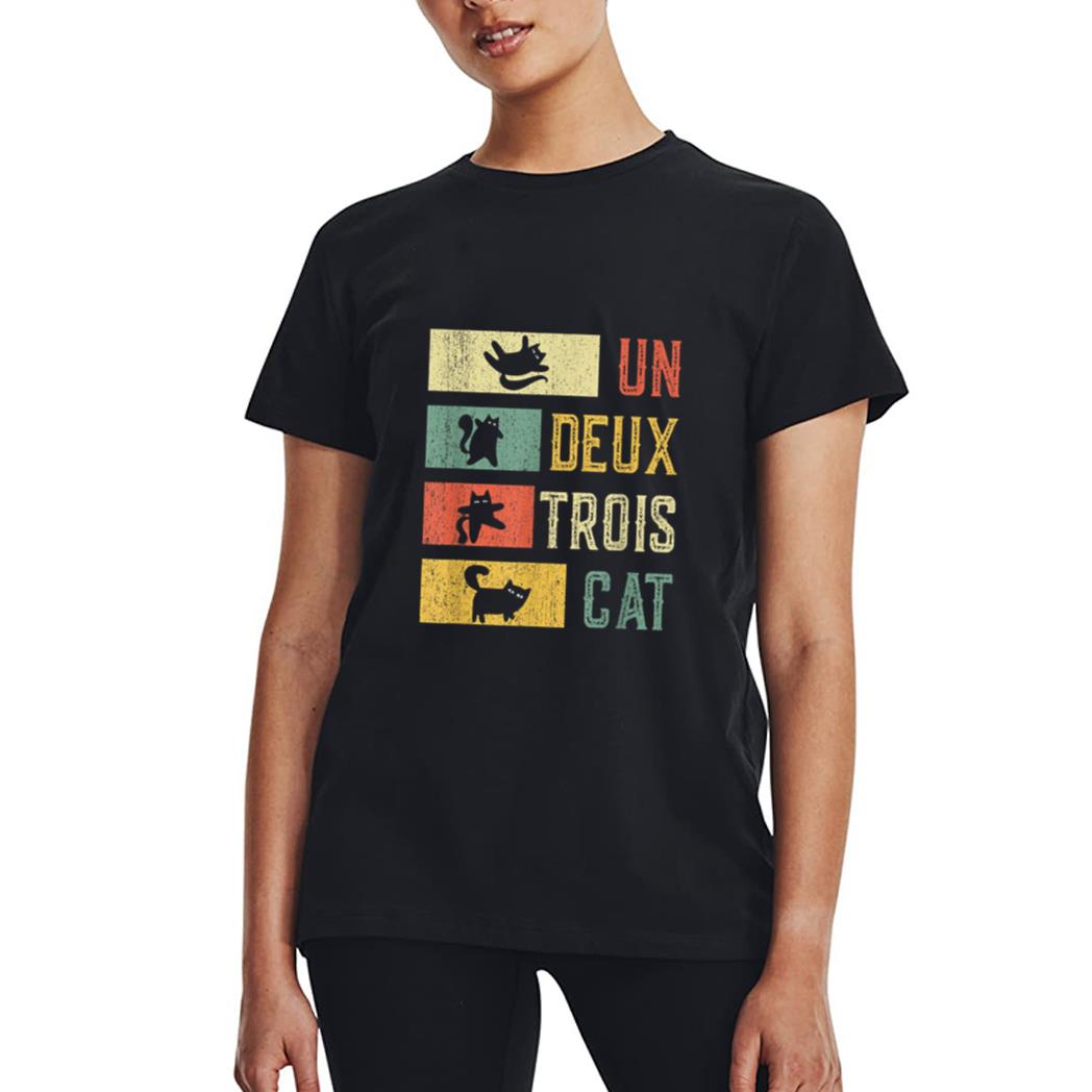Meowy Funny Cat  Vintage retro Un Deux Trois Cat Women T-Shirt