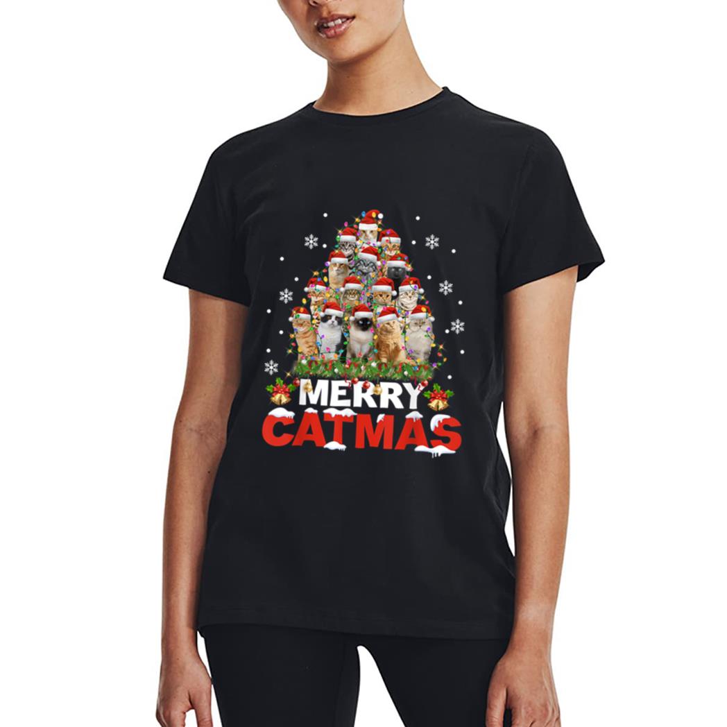 Merry Catmas Cat Christmas Pajamas X-mas Women T-Shirt