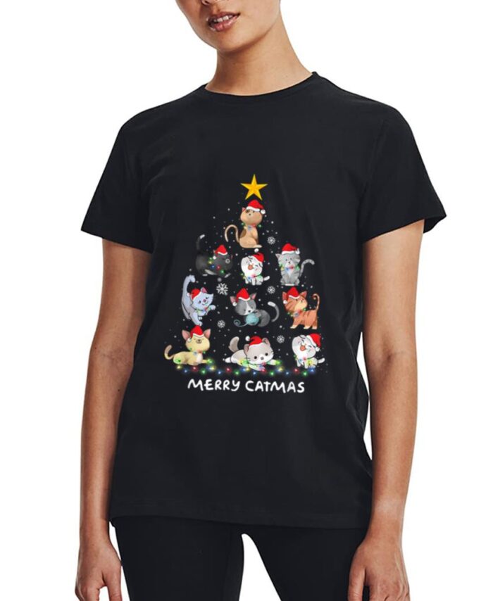 Merry Catmas Cat Christmas Tree Meowy Catmas Women T-Shirt