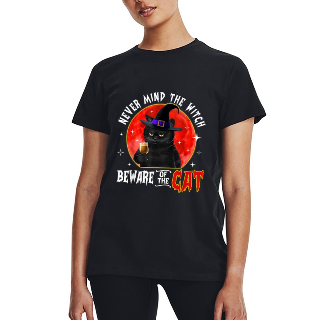 Never Mind The Witch Beware Of The Cat Halloween Women T-Shirt