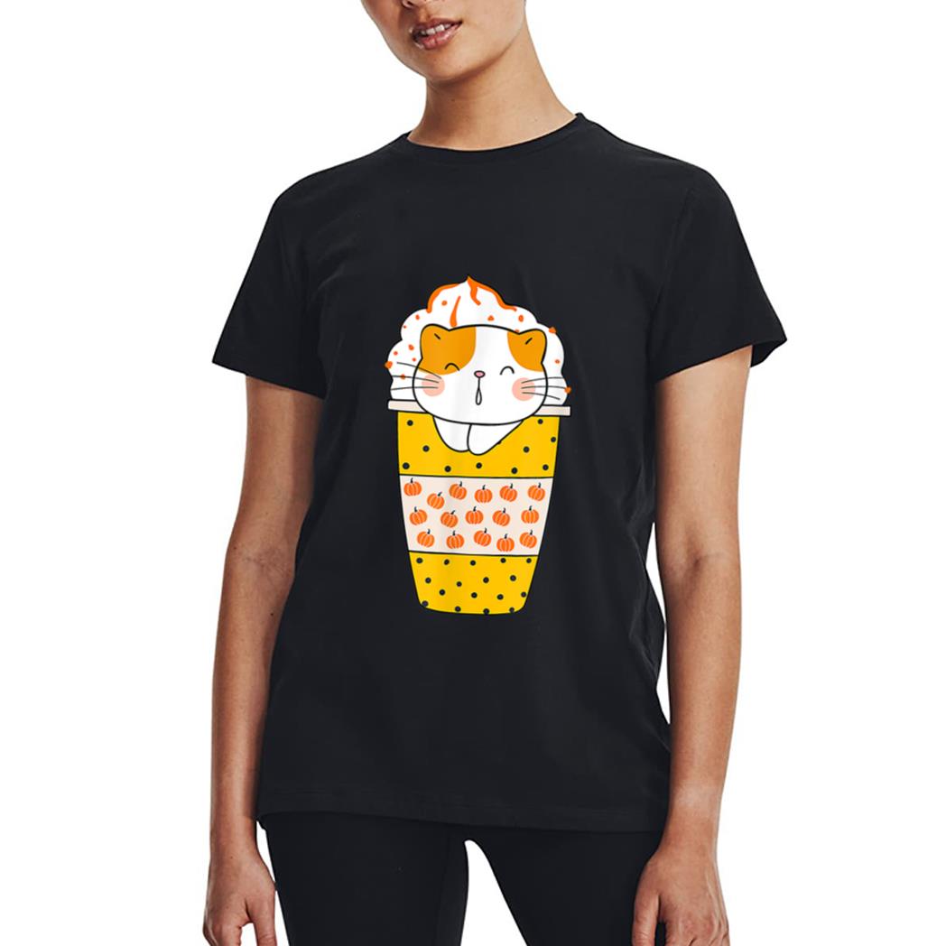Pumpkin Spice Latte Fall Coffee Pumpkin Spice PSL Cat Women T-Shirt