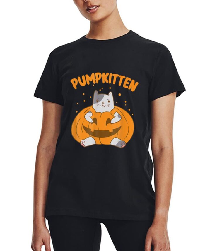 Pumpkitten Halloween 2022 Group Funny Pumpkin And Cat Women T-Shirt