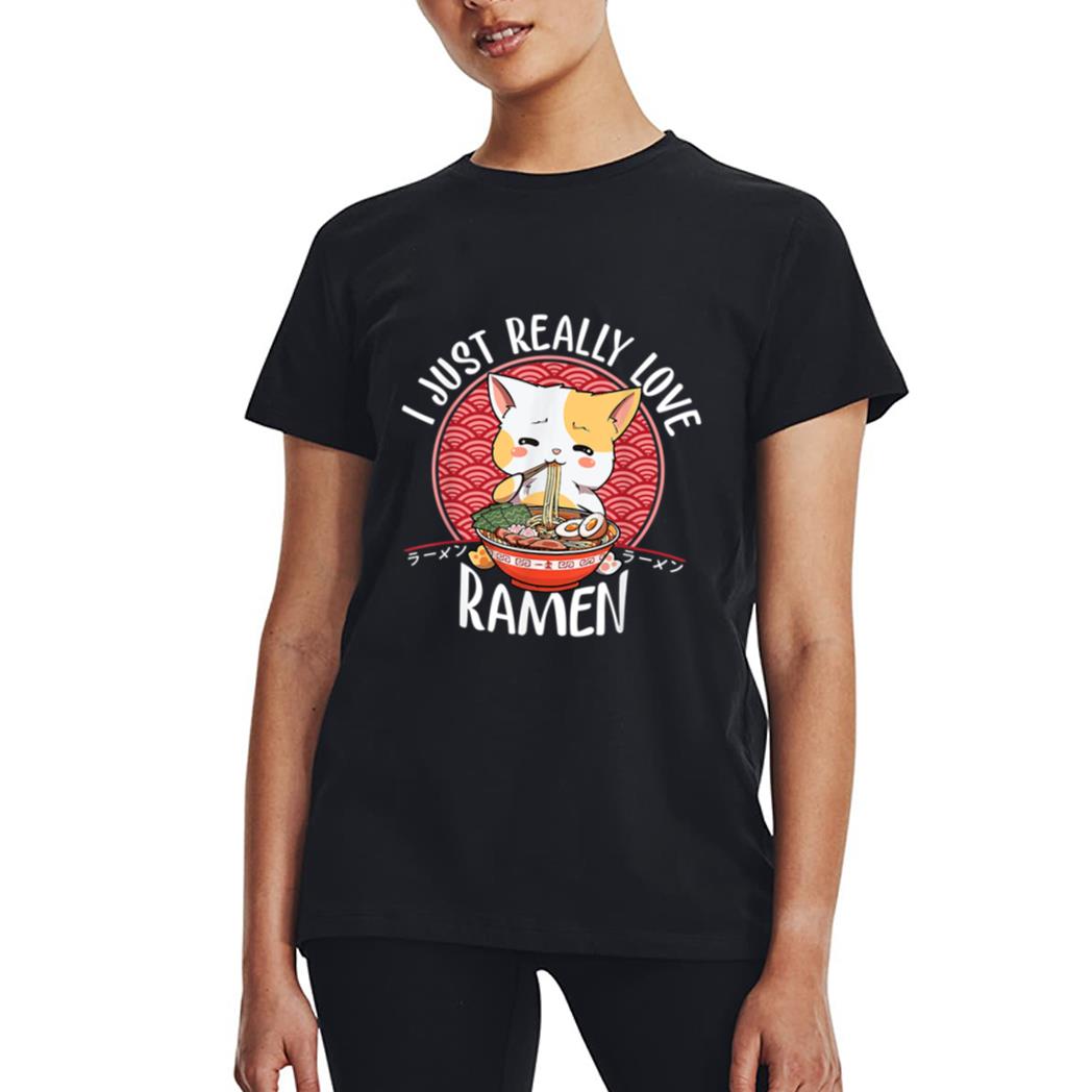 Ramen Cat Anime Kawaii Japanese Gift Girls Official Teenager Women T-Shirt