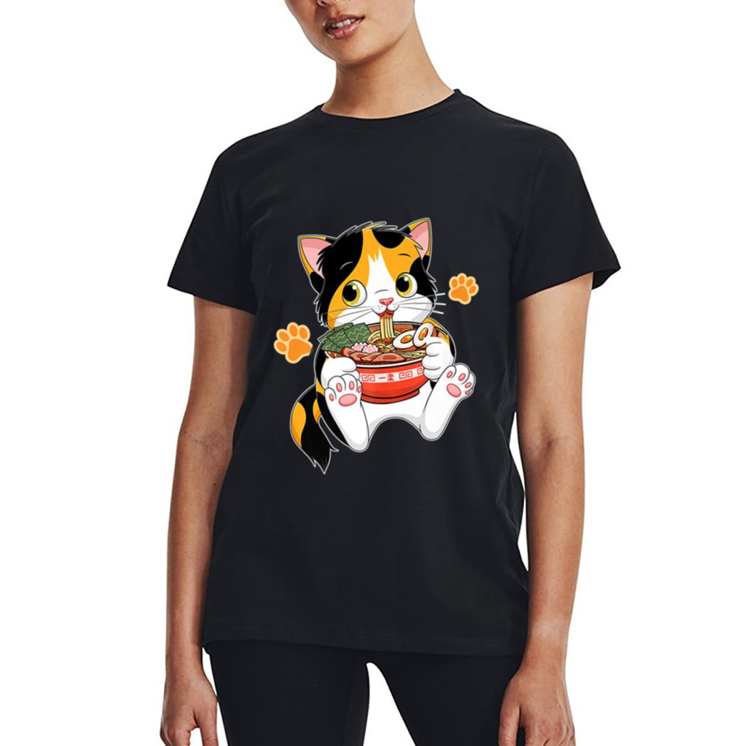 Ramen Cat Anime Kawaii Japanese Merch Gifts Women T-Shirt