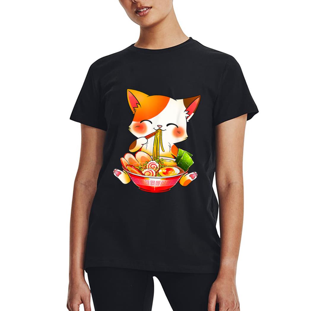 Ramen Cat Neko Anime Kawaii Japanese Merch Gifts Women T-Shirt