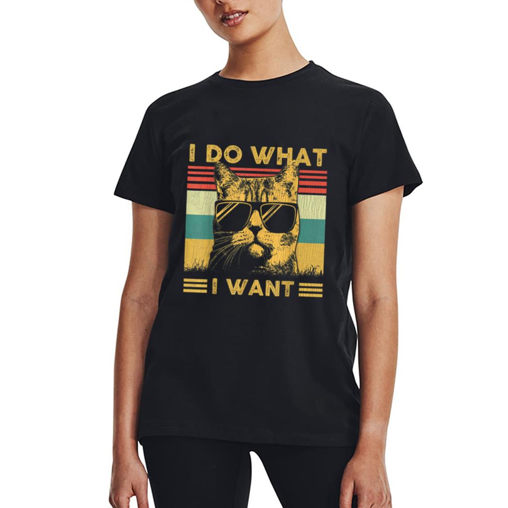 Retro 70s 80s 90s I do what I want cat funny cat lover Women T-Shirt