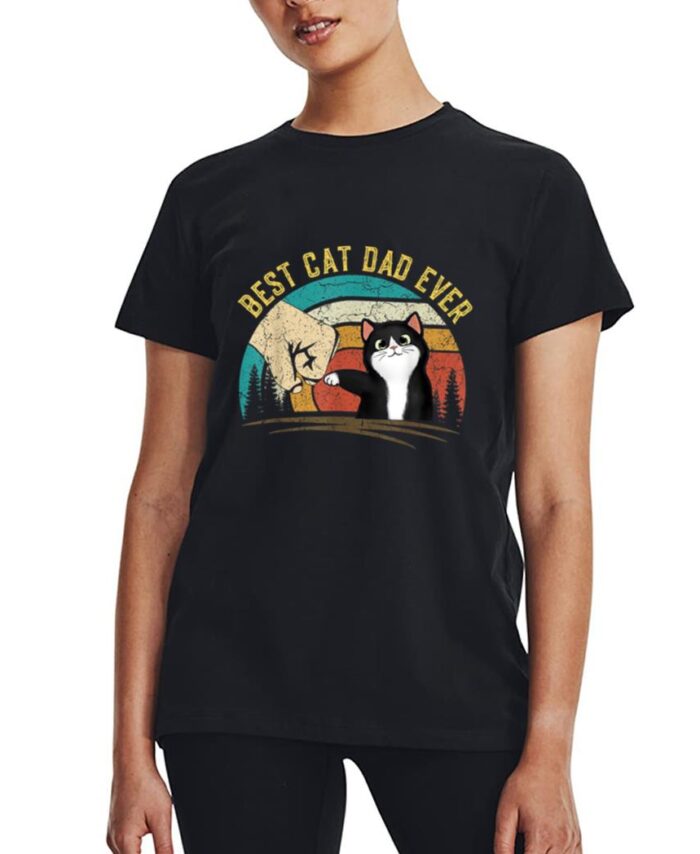 Retro Best Cat Dad Ever Father's Day Cat Daddy gifts Women T-Shirt