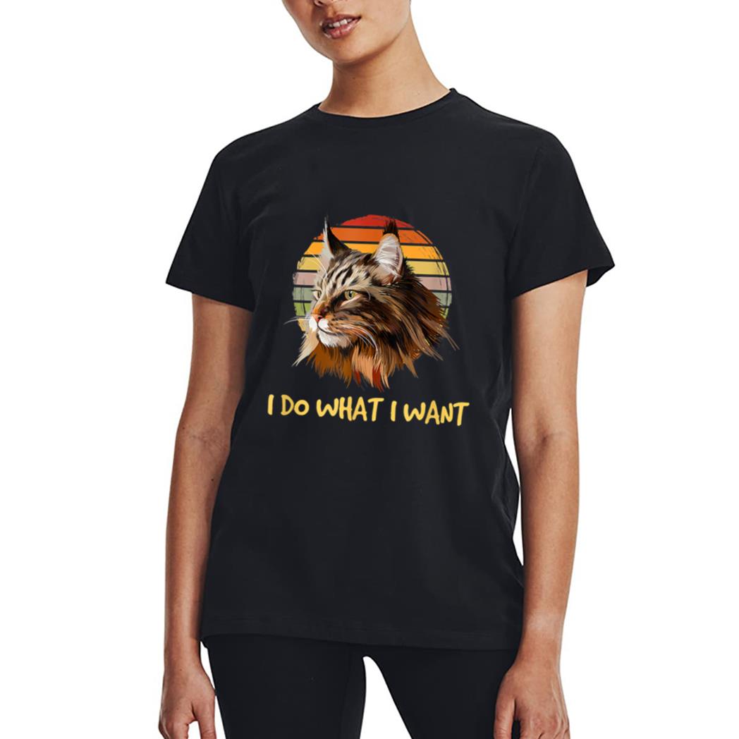 Retro I do what I want cat funny maine coon cat lover Women T-Shirt