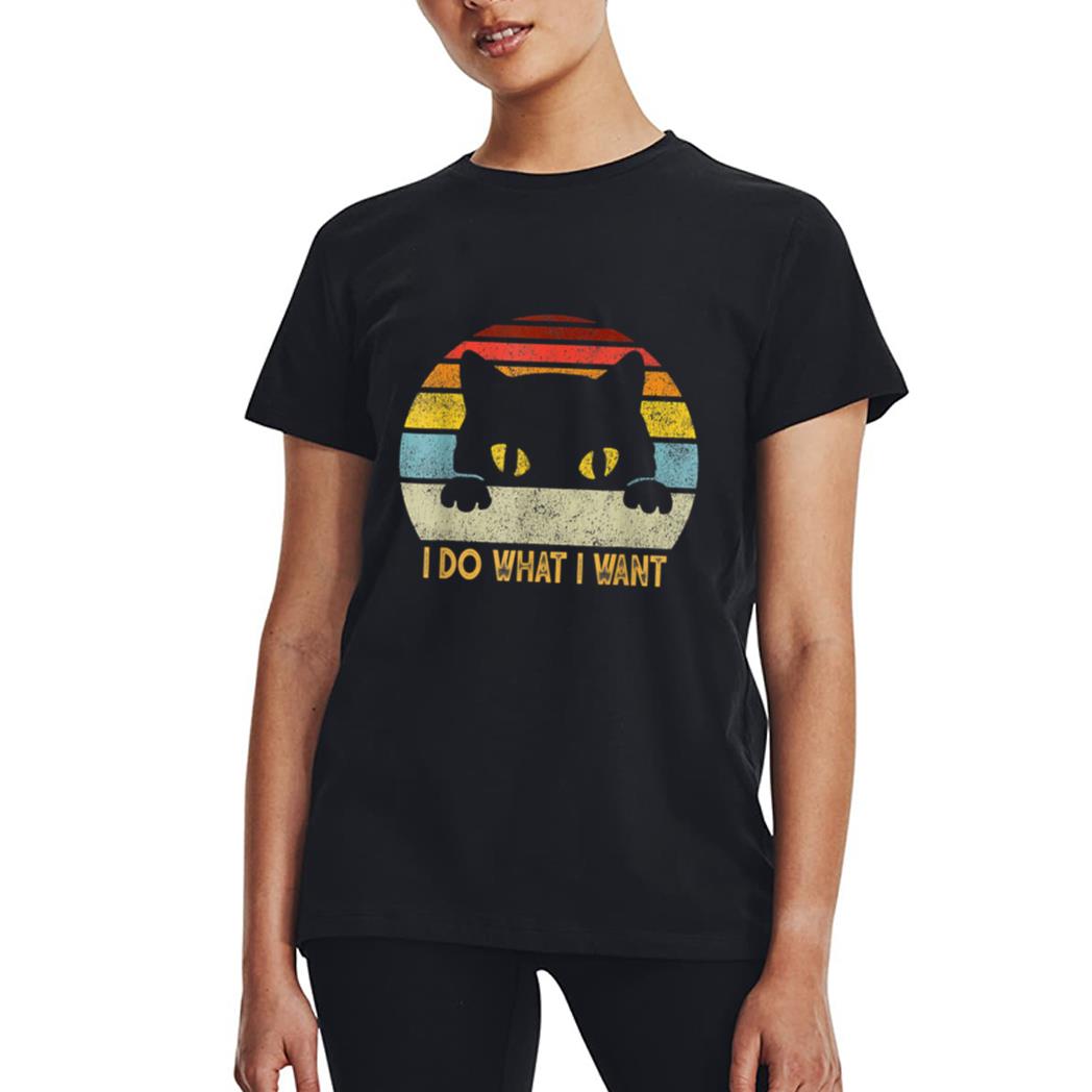 Retro I Do What I Want Cat Funny Meow 80s 90s Cat Lover Women T-Shirt