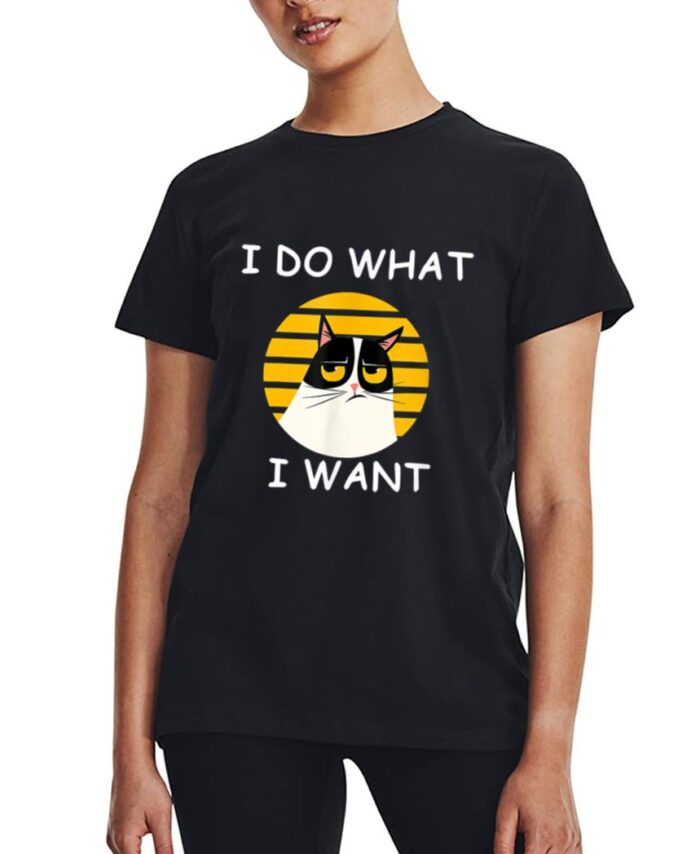 Retro I Do What I Want With My Cat Funny Cat Love Women T-Shirt