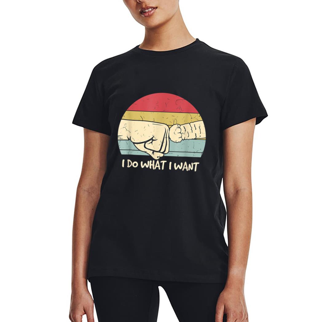 Retro Paw Cat I Do What I Want Cat Vintage Black Cat Women T-Shirt