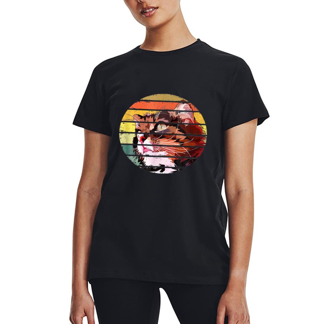 Retro Vintage Colorful Cat For Lovers Cat And Pets Women T-Shirt