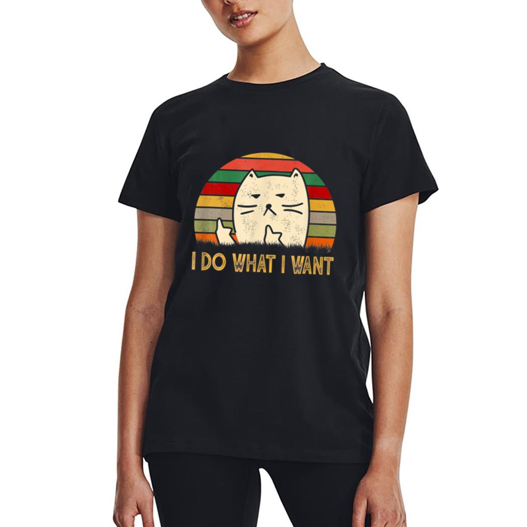 Retro Vintage I Do What I Want Cat Lover Funny Cat Pet Lover Women T-Shirt