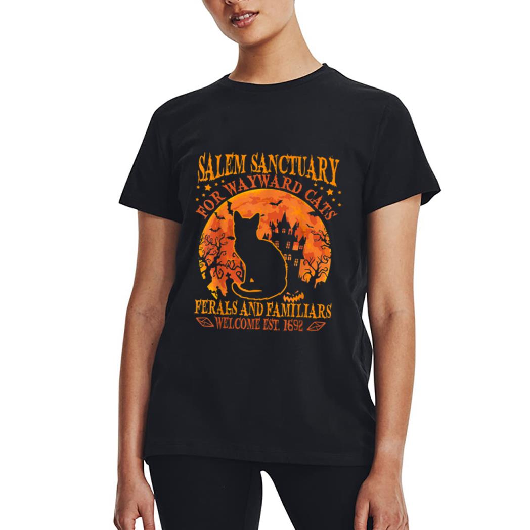 Salem Black Cat Halloween-Shirt Kids Girls Kitten Lover Gift Women T-Shirt