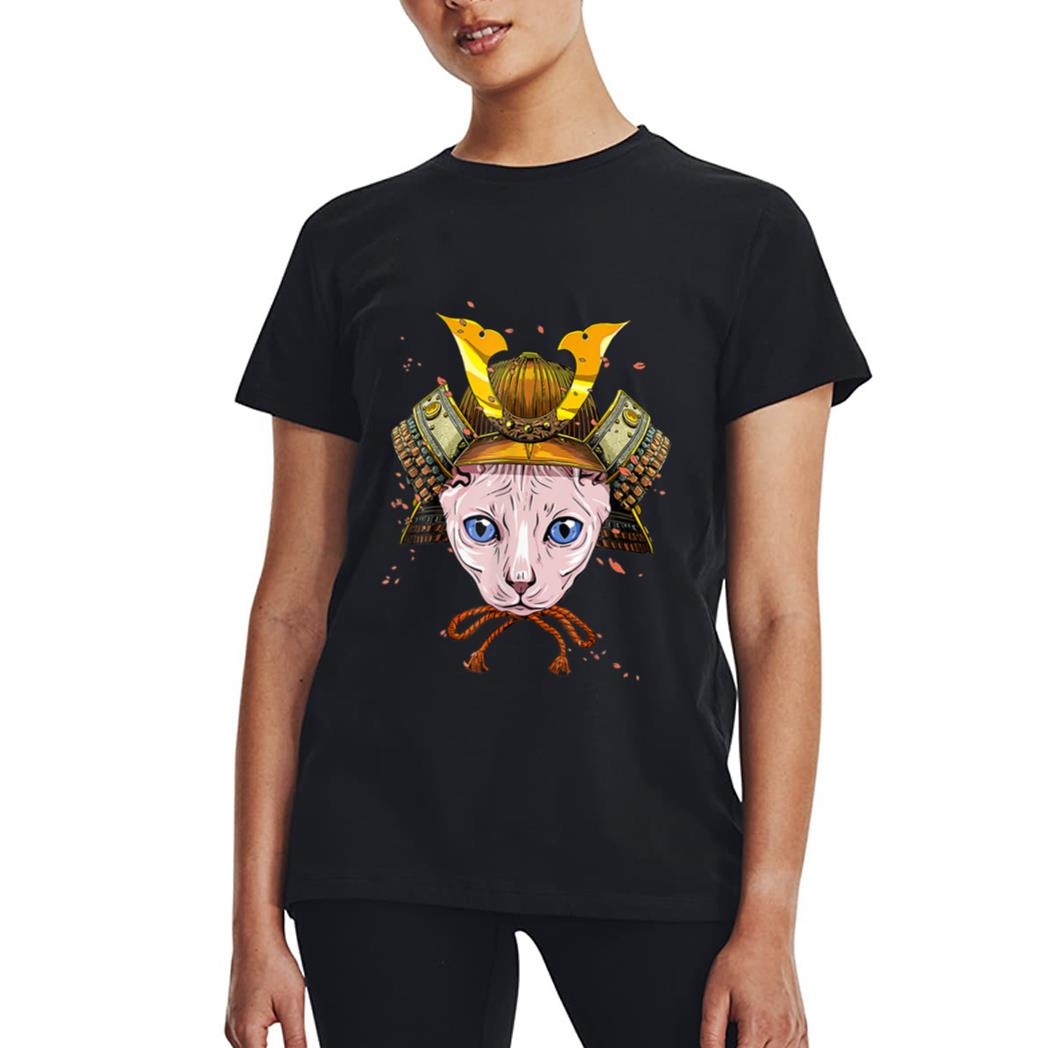 Samurai Sphynx Cat Warrior Samurai Cat Lovers Women T-Shirt
