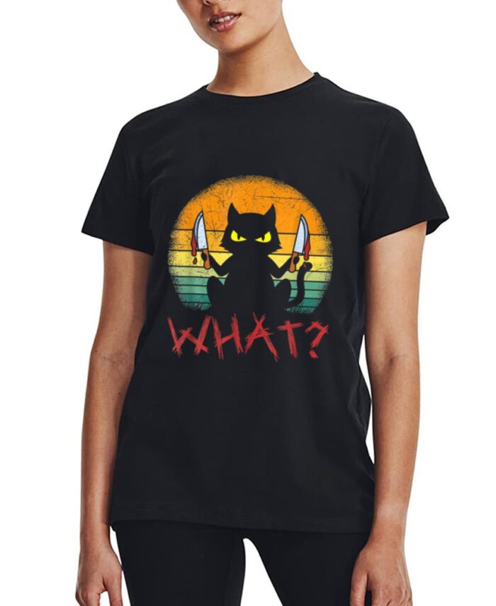 Serial Killer Halloween Cat Women T-Shirt