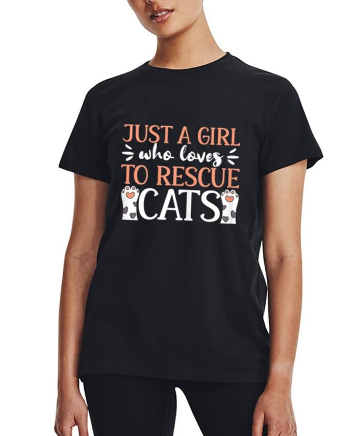 Shelter Animal Love Just A Girl Who Loves To Rescue Cats Women T-Shirt