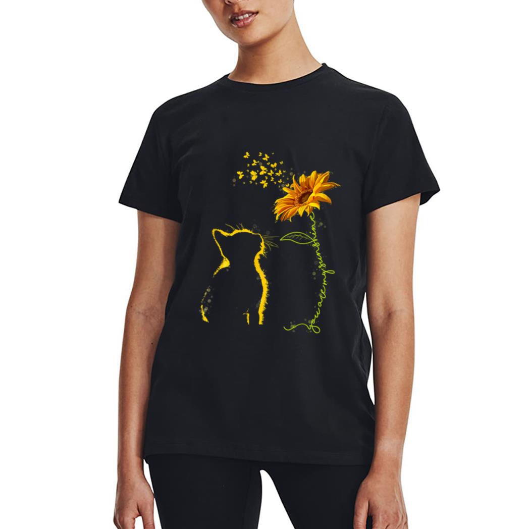 Sitting Yellow Kitten Sunflower Fragrance Butterfly Women T-Shirt