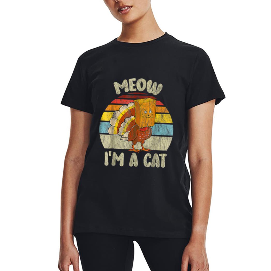 Thanksgiving Funny Turkey Fake Cat Meow Kitty Cats Lover_1 Women T-Shirt