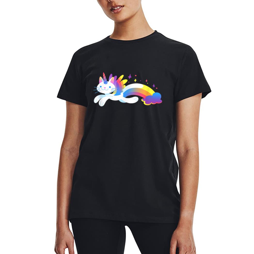 Unicorn Kitty Rainbow  - Flying Unicat Caticorn Women T-Shirt