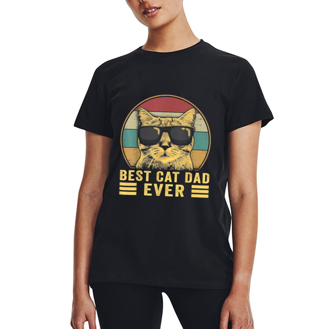 Vintage Best Cat Dad Ever Bump Fit Women T-Shirt