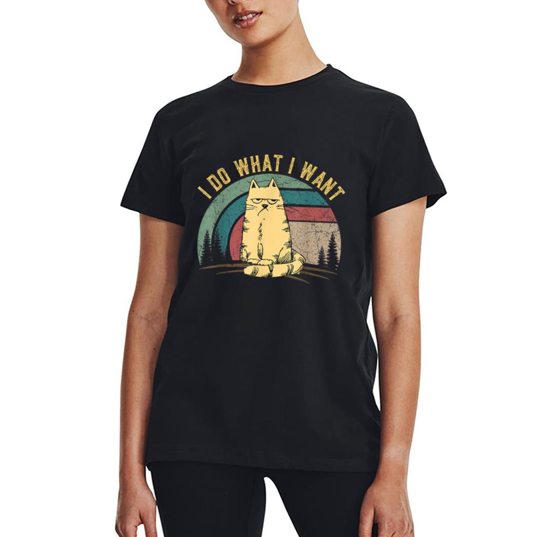 Vintage Meowy Cat Lovers Funny Cat I do what I want Cat Women T-Shirt