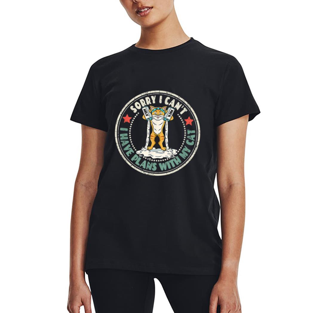 Vintage Sorry I Can't I Have Plans With Cat Lover Women T-Shirt
