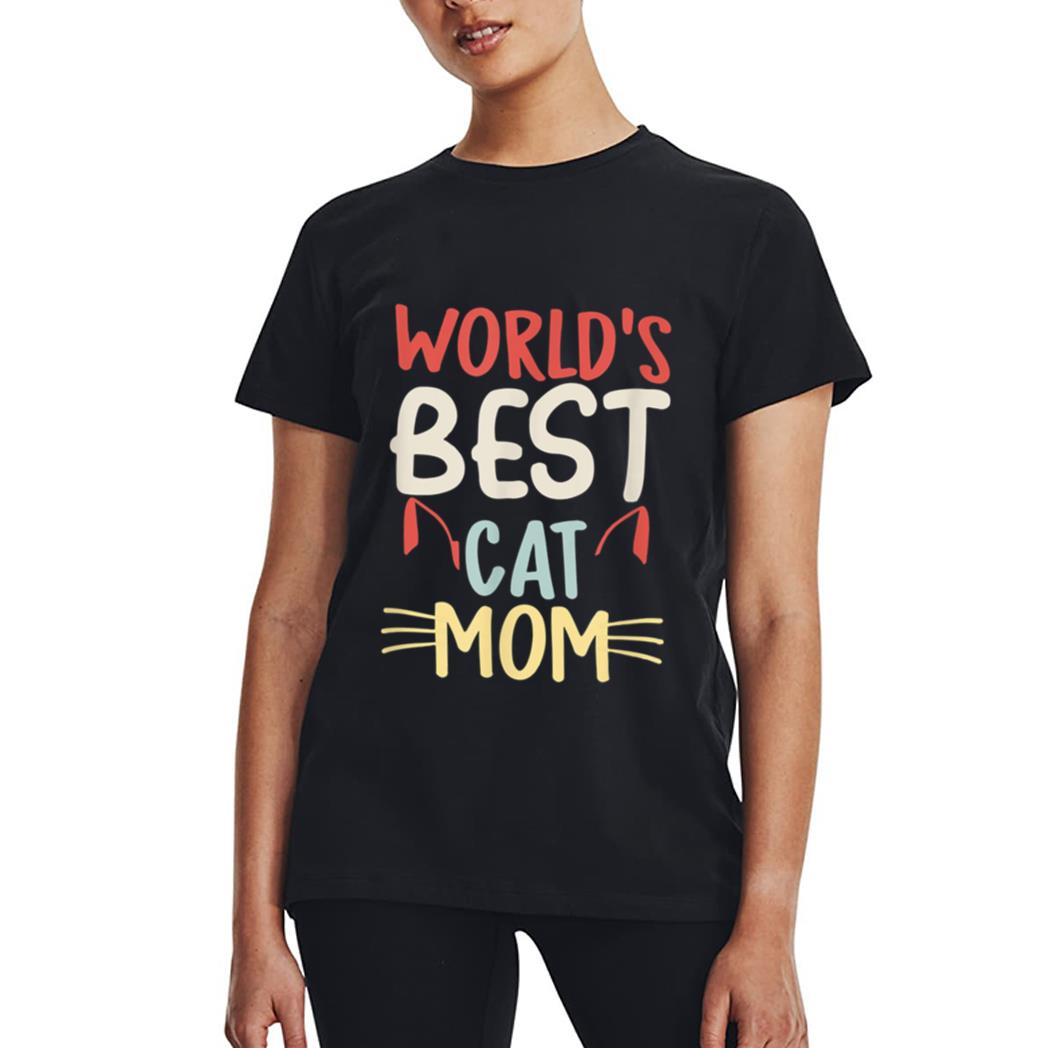 Vintage World's Best Cat Mom Meow Cat Best Cat Mom Ever Women T-Shirt